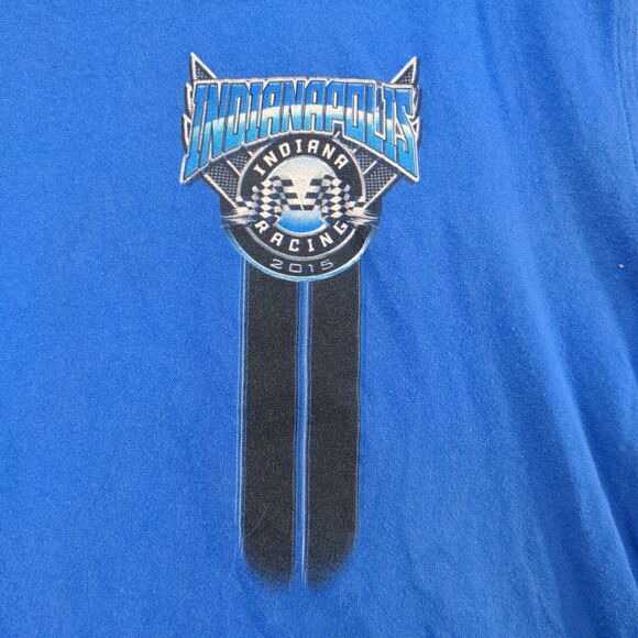 Indianapolis Indiana Racing Tank Top Mens Sleeveless Blue Crew Neck Regular Fit - Picture 5 of 13